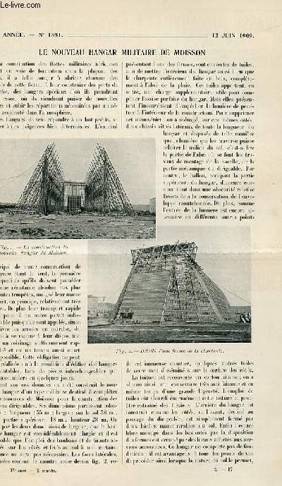 La nature n 1881 - Le Nouveau Hangar militaire de Moisson - Le Mirage Verticale - Lhistoire gologique de la chine - La flore des prairie et des engrais - Une Merveille de prcision : Les calibres de johansson - Lignes lctriques a 100 000 volts