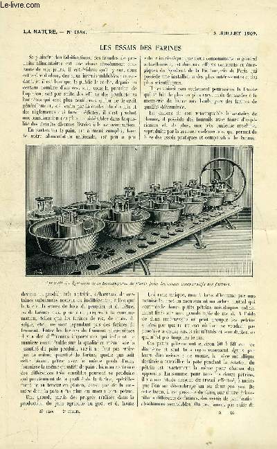 La nature n 1884 - Les Essais des farines - Billards pour transatlantiques - Une Turbine Minuscule, la turbine Electra - L'extraction de l'essence trbanthine des bois resineux - Le Pont Suspendu de manhattan a New-York - L'irrigation en chine