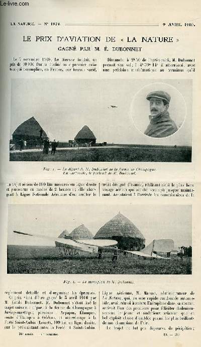 La nature n 1924 - Le prix d'aviation de 