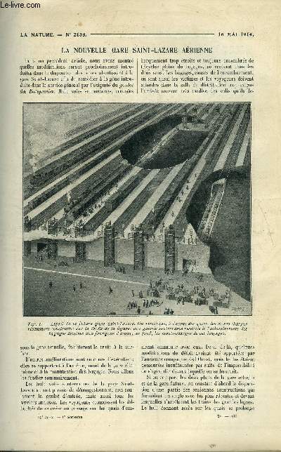 La nature n 2138 - La nouvelle gare Saint Lazare arienne par Doncires, Les couleurs de l'atmosphre par Vigneron, Ethnographie mexicaine par Forbin, Les dangers des ondes hertziennes par Fournier, Eduard Suess par Launay, Le phare Cannevel