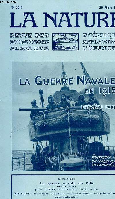La nature n 2217 - La guerre navale en 1916: 1re partie, par E.Bertin.