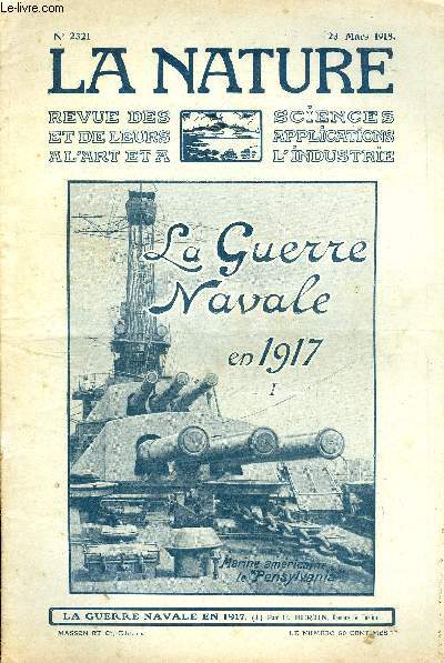 La nature n 2321 - La guerre navale en 1917, 1re partie, par E.Bertin, membre de l'Institut.