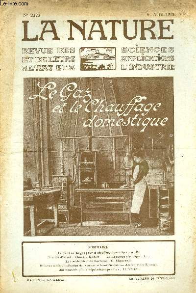 La nature n 2323 - Le gaz et le chauffage domestique par A.B, Les les d'Aland par Rabot, Le labourage lectrique par L, Le transbordeur de Bordeaux par Manceau.