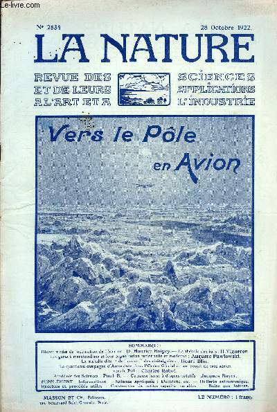 La nature n 2534 - Modes de locomotion de l'homme par Dr Maurice Boigey, La thorie des ions par H. Vigneron, Les gares  marchandises et leur organisation rationnelle et modrene par Auguste Pawlowski, La maldie de l'encre des chtaigniers par Henri