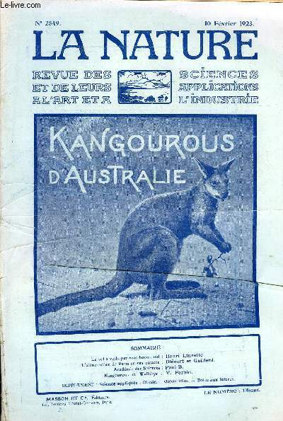 Revue des sciences et de leurs applications aux arts et à l'industrie, Kangouous d'Australie.