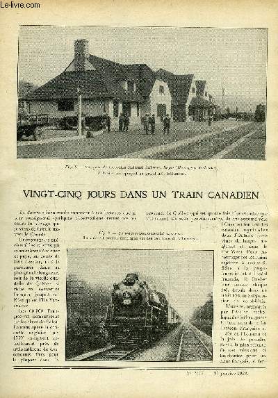 La nature n 2777 - 25 jours dans un train canadien par Forbin, Les corlations entre les cellules par Aron, La p^te de verre par Boyer, Les hauts voltages et les champs magntiques intenses par AT, Une machine  ammoniac  compresseur rotatif par Villers