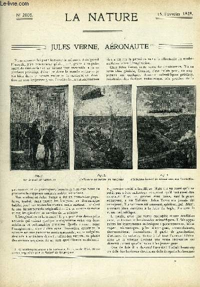 La nature n 2803 - Jules Verne aronaute par Richet, Qu'est-ce qu'un Lgouane, par Feuille-Billot, La navigation maritime et les ports en Indochine par Forbin, La construction rationnelle  l'tranger par Ginsburger, La rpartition des langues en Europe