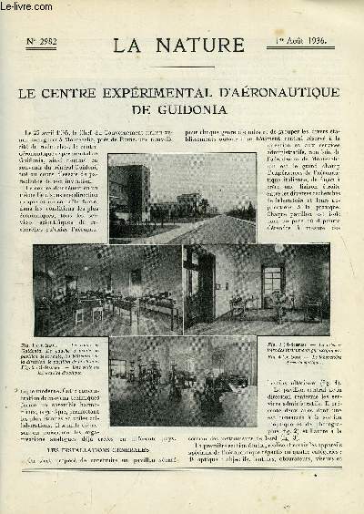 La nature n 2982 - Centre exprimental d'aronautique de guidonia - La Rpartition du plancton - dans les ocans par R.Merle - Les Tirants Gants dans les constructions statiques - L'anatoxine staphylococcique - Les Marchines a statistiques, les trieuses