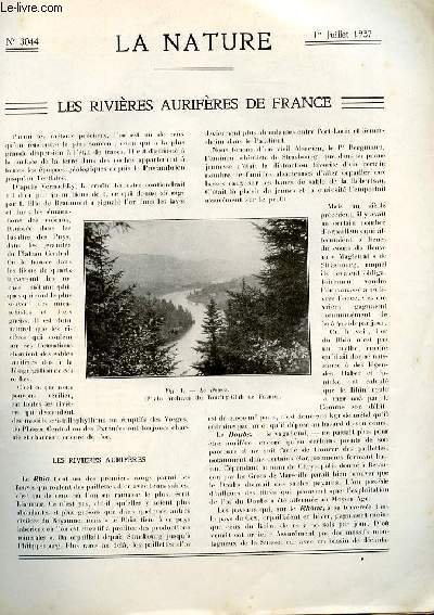 La nature n 3004 - Les rivires aurifres de France par Laffitte, L'ignitron par Adam, Les aciers  l'aluminium par Vigneron, Un poulailler gratte-ciel par Boyer, Moscou port de mer par Cotte, Le sinanthrope par Merle et Boule, La photo des paysages