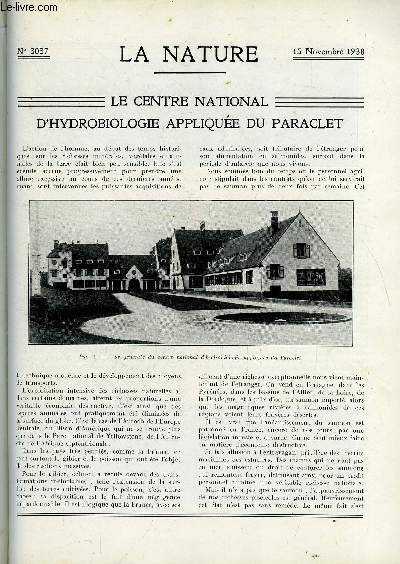 La nature n 3037 - Le Centre national d'hydrobiologie applique du Paraclet par Perruche, La structure granulaire des solides par Vigneron, Les rseaux d'interconnexion par Petrocokino, La psittacose transmise par le ptrel arctique par Rabot, Vitamines