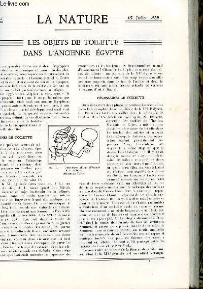La nature n 3053 - Les objets de toilette dans l'ancienne gypte - Le Canal Albert - Insectes ennemis des rosiers - Prcautions contre les attaques ariennes la defense passive - Valves relais a cathode froide - Ides nouvelles sur la plante mars