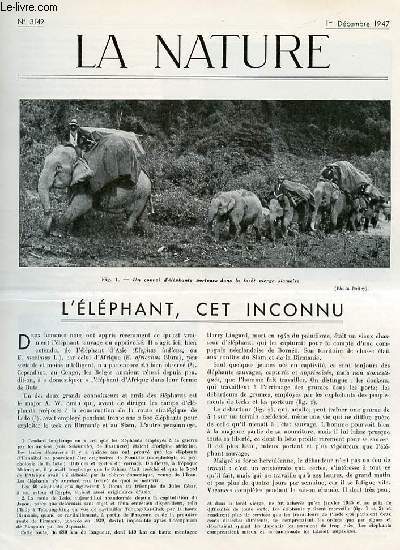 La nature n 3149 - L'lphant par Lemaire, Petits tats et enclaves par Fayol, Traitement et prvention des altrations provoques par les insectes dans les bois ouvrs par Deschiens, L'industrie de l'agar par Sylvain, Mesure pratique  haute frquence