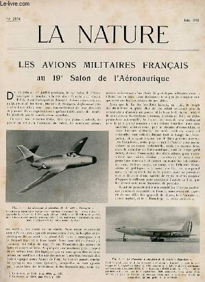 La nature n 3194 - Les avions militaires franais au 19 Salon de l'Aronautique par Lam, Le radio-carbone 14C par RM, L'volution du relief intrieur et ctier de la Bretagne par Guilcher, Les lpidoptres par Bourgogne, Le Grand-Nord canadien