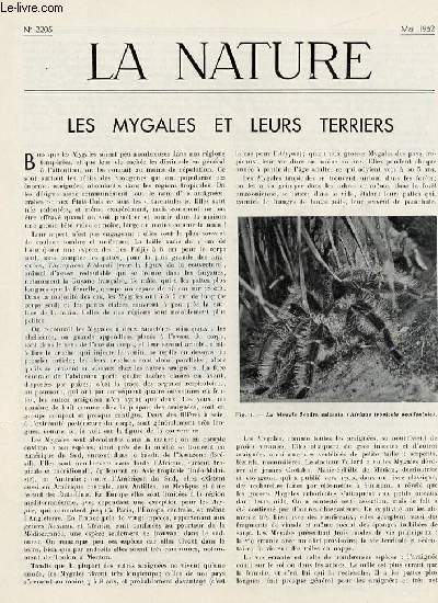 La nature n 3205 - Les mygales par Berland, Laminoirs gants  tles en continu par Devaux, Le marquage des baleines par Merle, Avions de chasse  raction franais par Laborderie, La grotte de St Pierre par Balsan, L'ubiquit des anarobies par Prvot