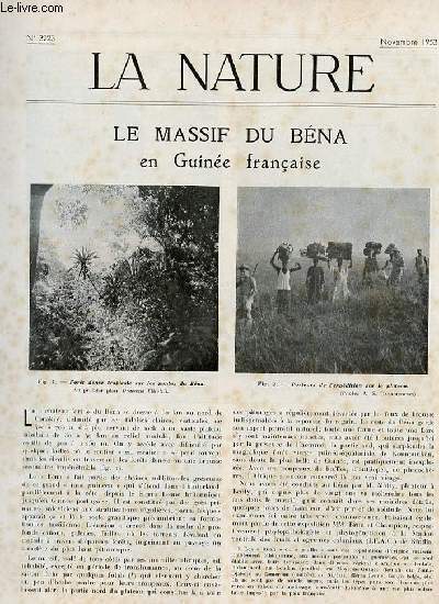 La nature n 3223 - Le massif du Bna en Guine franaise par Balachowsky, Principes de fonctionnement des rcepteurs de lumire et de rayonement par Terrien, La plante Mercure par Fournier, Le Nuoc-Mam par Huard, Le mcanisme de la photosynthse