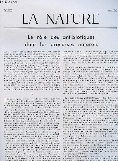 La nature n 3266 - Les antibiotiques dans les processus naturels par Waksman, La 54 Exposition de la Socit Franaise de Physique: les diffrents stands, Hormones et neuroscrtions des invertbrs par Chopard, Le molybdne par Perruche