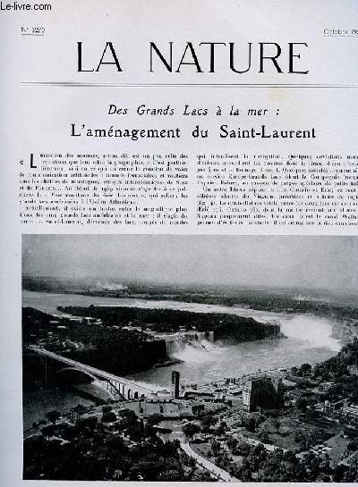 La nature n 3270 - L'amnagement du St Laurent par Wagret, Les singes gants fossiles de la Chine quaternaire par Vallois, La comte MRKOS1957, Vers une nouvelle rvision des distances intergalactiques? par Fouchet, La nature de l'univers chez l'animal