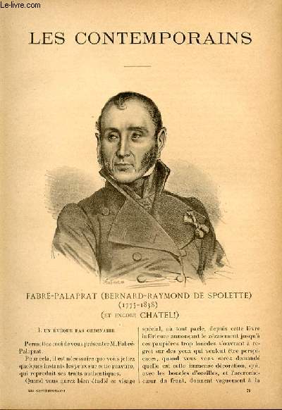 FABRE PALAPRAT (Bernard Raymond de Spolette) (1775-1838) et encore Chatel!). LES CONTEMPORAINS N79
