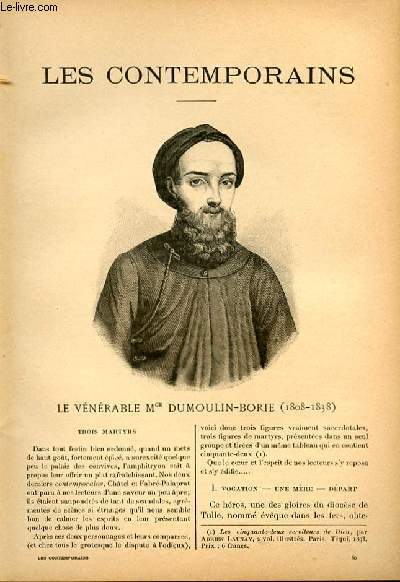 Le vnrable Mgr Dumoulin-Borie (1808-1838). LES CONTEMPORAINS N80