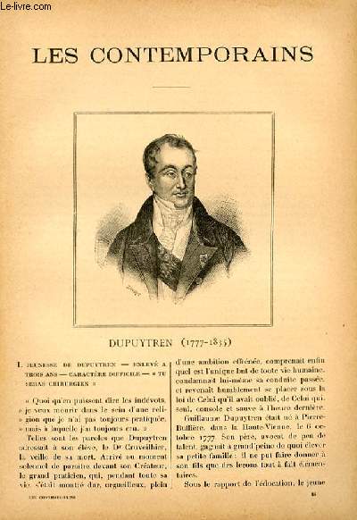 Dupuytren (1777-1835). LES CONTEMPORAINS N86