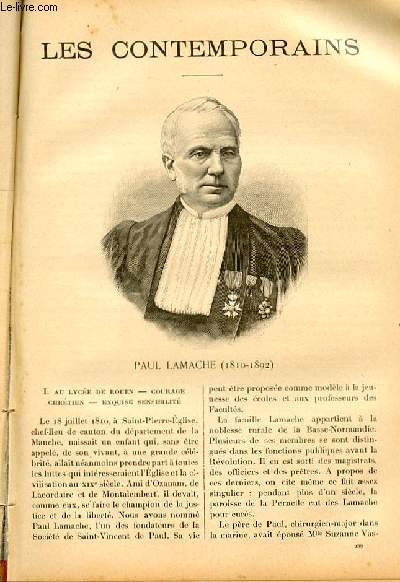 Paul Lamache (1810-1892). LES CONTEMPORAINS N258