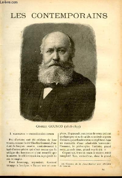 Charles Gounod (1818-1893). LES CONTEMPORAINS N329