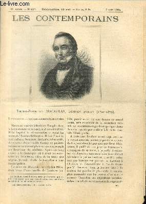 Thomas-Babington Macaulay, crivain anglais (1800-1859). LES CONTEMPORAINS N 617