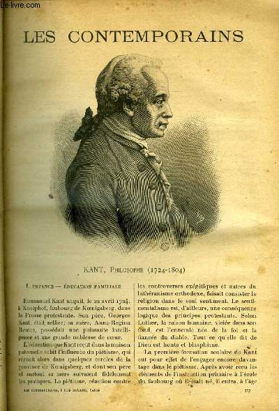 Kant, philosophe (1724-1804). LES CONTEMPORAINS N 787