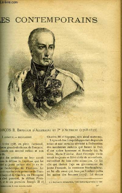 Franois II, empereur d'Allemagne et Ier d'Autriche (1768-1835) LES CONTEMPORAINS N 793