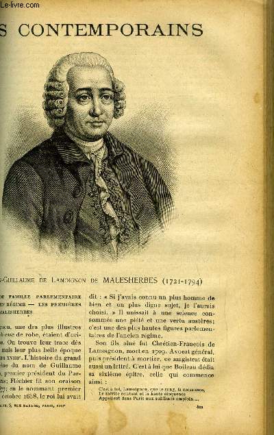 Chrtien-Guillaume de Lamoignon de Malesherbes (1721-1794). LES CONTEMPORAINS N 802