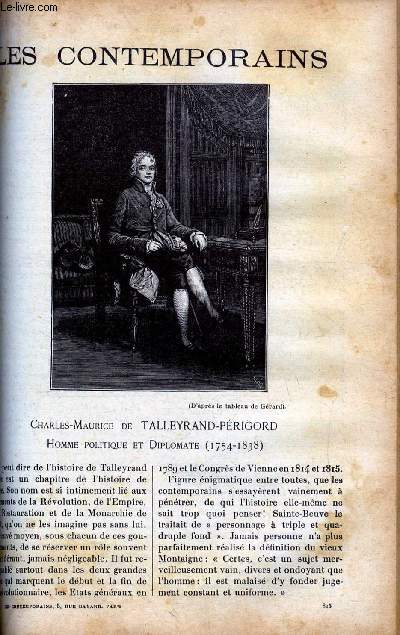 Charles-Maurice de Talleyrand Périgord, homme politique et diplomate (1754-1838). LES CONTEMPORAINS N° 815