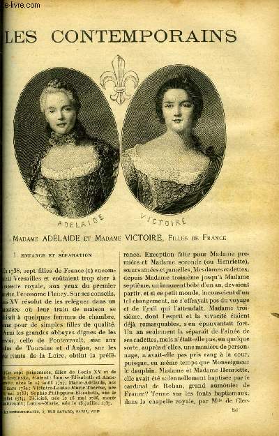 Madame Adelaide et Madame Victoire, filles de France. LES CONTEMPORAINS N 825