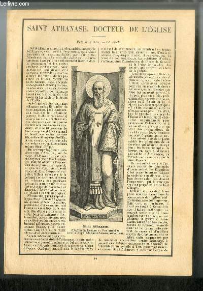 Vies des Saints n 14 - Saint Athanase, docteur de l'glise - fte le 2 mai - IVe sicle