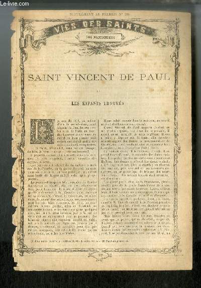 Vies des Saints n 27 - Saint Vincent de Paul et les enfants trouvs