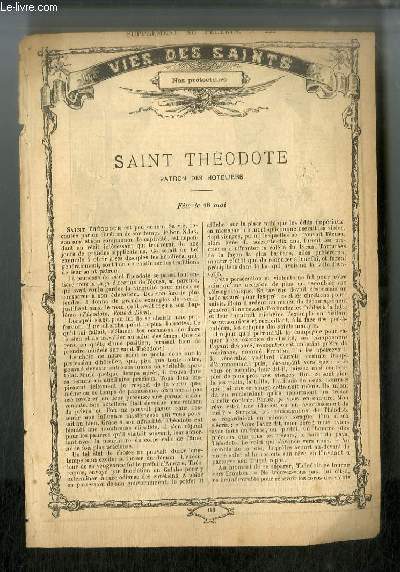 Vies des Saints n 61 - Saint Thodote, patron des hteliers, fte le 18 mai