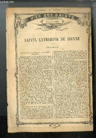 Vies des Saints n 65 - Sainte Catherine de Sienne - fte le 30 avril
