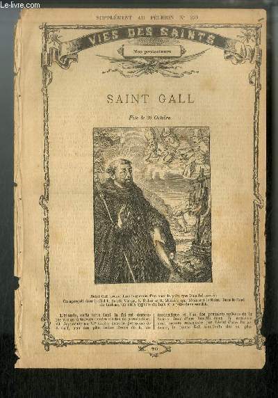 Vies des Saints n 70 - Saint Gall - fte le 16 octobre