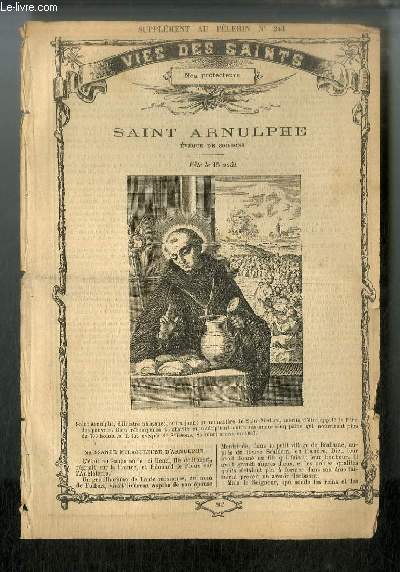 Vies des Saints n 82 - Saint Arnulphe, vque de Soissons - fte le 15 aot