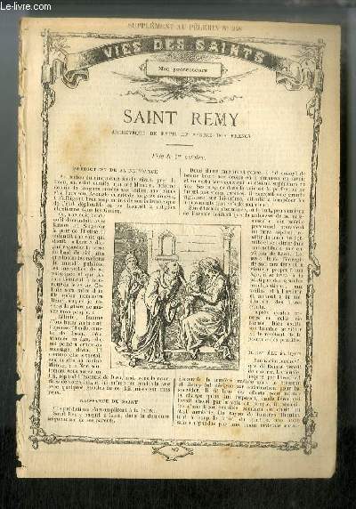 Vies des Saints n 87 - Saint Rmy, archevque de Reims et aptre des francs, fte le 1er octobre