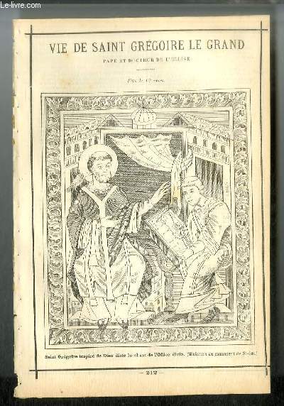 Vies des Saints n 212 - Vie de Saint Grgoire le Grand, pape et docteur de l'glise - fte le 12 mars