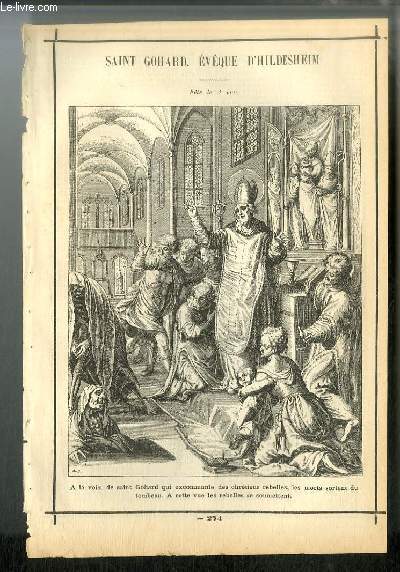 Vies des Saints n 274 - Saint Gohard, vque d'Hildesheim - fte le 4 mai