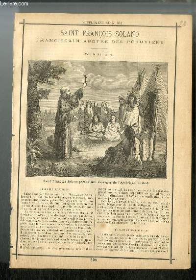 Vies des Saints n 390 - Saint Franois Solano, franciscain, apotre des pruviens - fte le 14 juillet