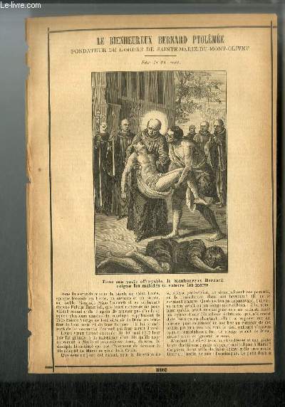 Vies des Saints n 392 - Le bienheureux Bernard Ptolme, fondateur de l'ordre de Sainte-Marie-du-Mont-Olivet - fte le 21 aot