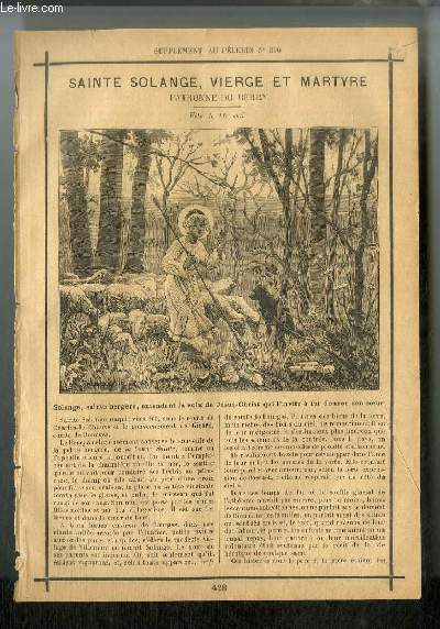 Vies des Saints n 428 - Saint Solange, vierge et martyre, patronne du Berry - fte le 10 mai