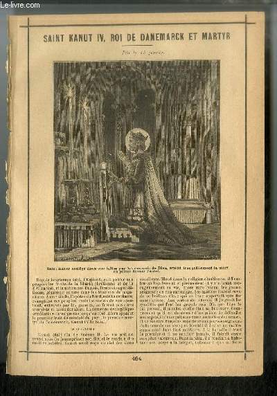 Vies des Saints n 464 - Saint Kanut IV, roi de Danemarck et martyr - fte le 19 janvier