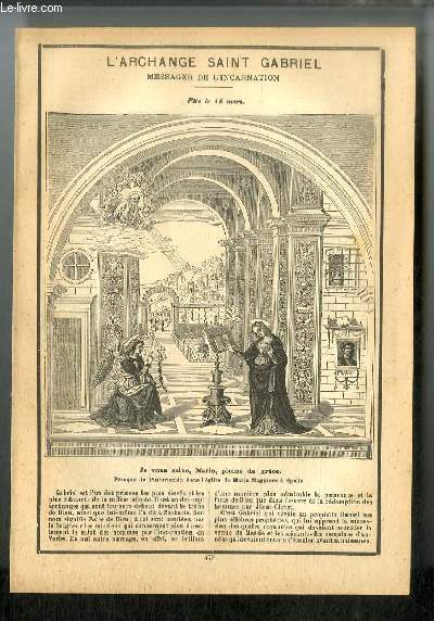 Vies des Saints n 473 - L'archange Saint Gabriel, messager de l'incarnation - fte le 18 mars