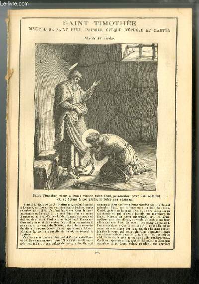 Vies des Saints n 484 - Saint Timothe, disciple de Saint Paul, premier vque d'Ephse et martyr - fte le 24 janvier