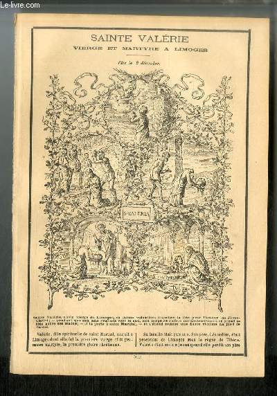 Vies des Saints n 502 - Sainte Valrie, vierge et martyre  Limoges - fte le 9 dcembre