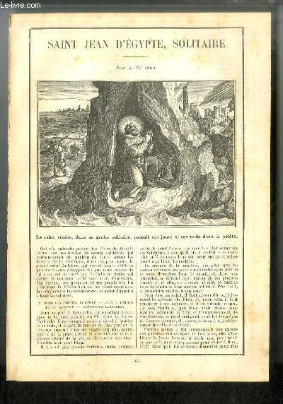 Vies des Saints n 531 - Saint Jean d'Egypte, solitaire - fte le 27 mars