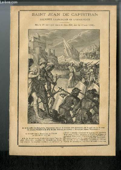 Vies des Saints n 568 - Saint Jean de Capistran, religueux franciscain de l'observance - fte le 28 mars (par dcret de Lon XIII, dat du 19 aot 1890)